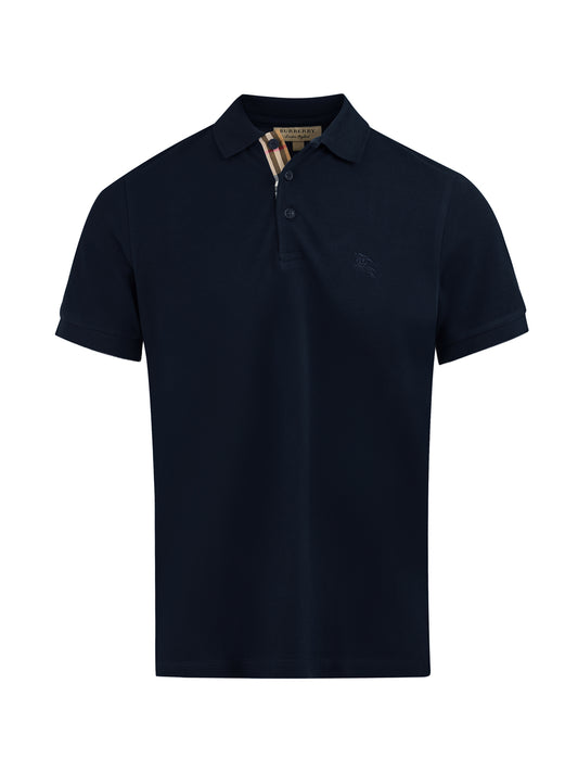 Navy Blue Cotton Collared Polo Shirt
