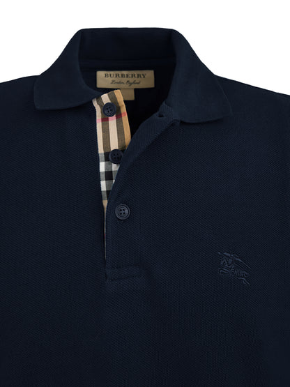 Navy Blue Cotton Collared Polo Shirt