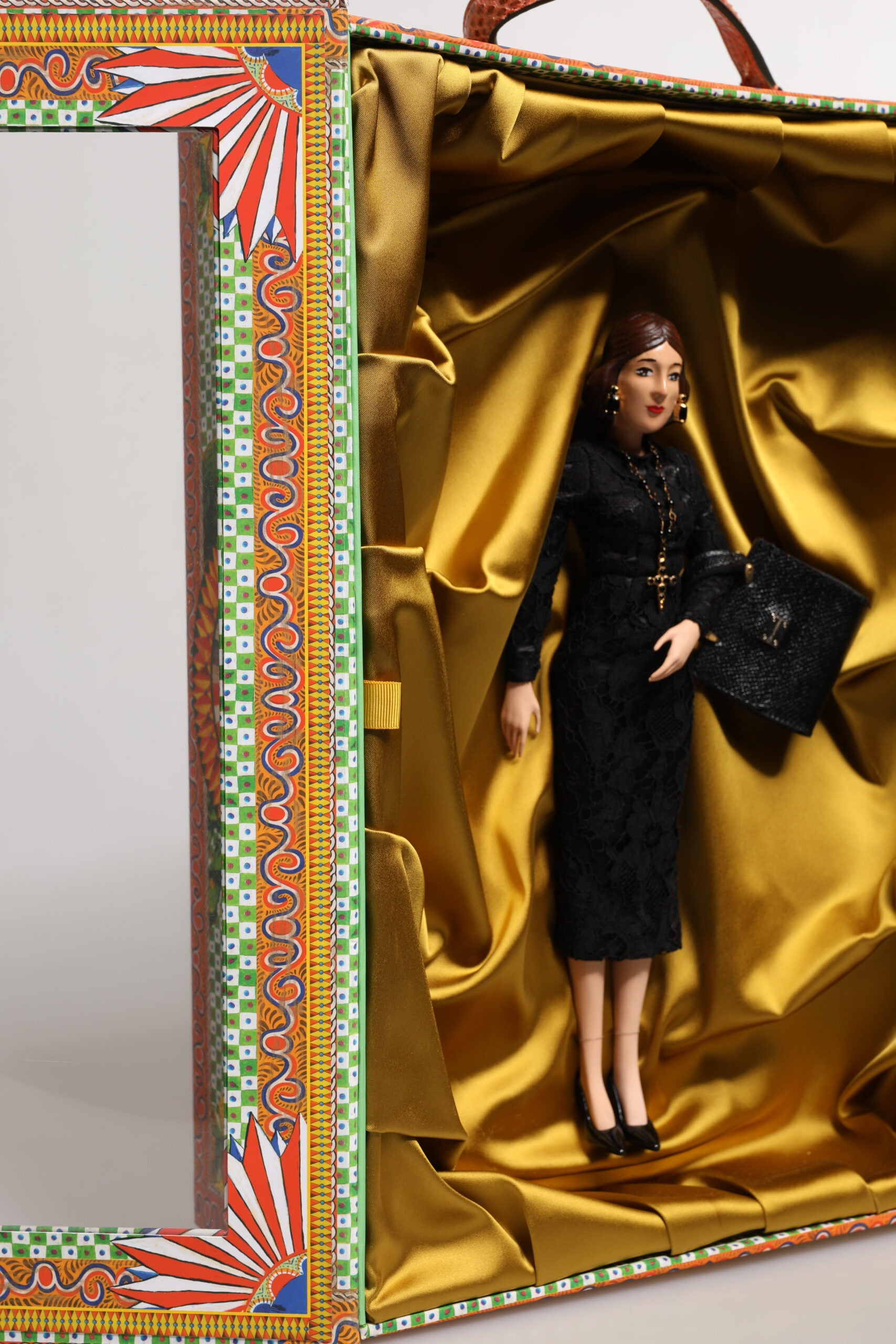 Black Dress Ceramic Porcelain Fashion Leather Sicily Dolls