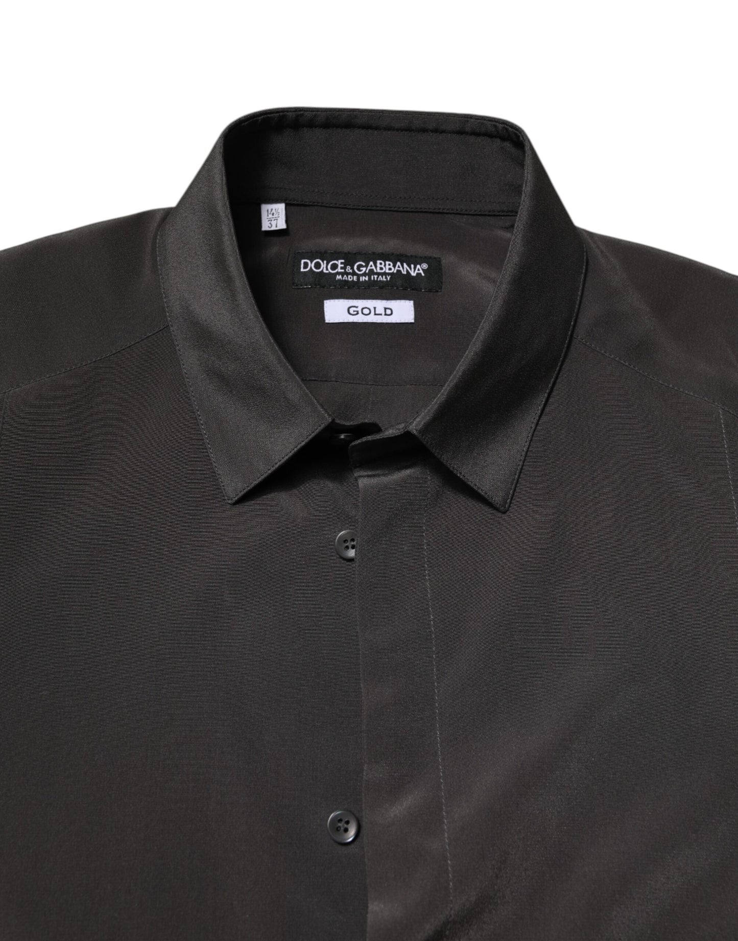 Dark Gray Silk GOLD Dress Formal Shirt
