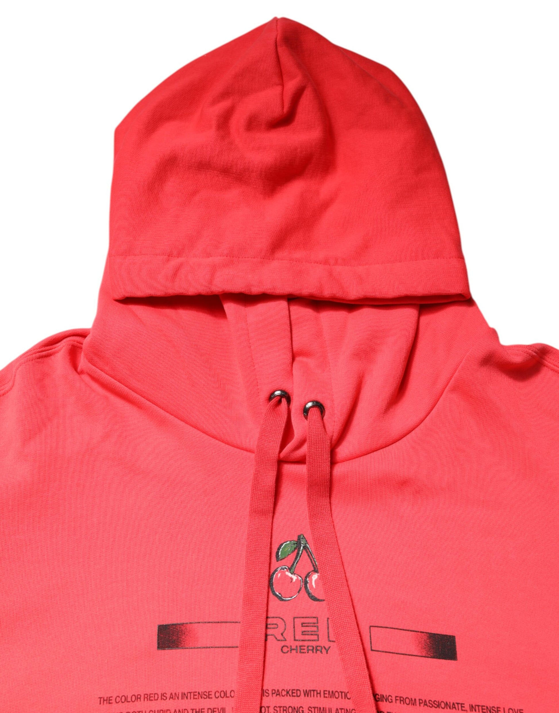 Red Logo Printed Hooded Sweatshirt Sweater