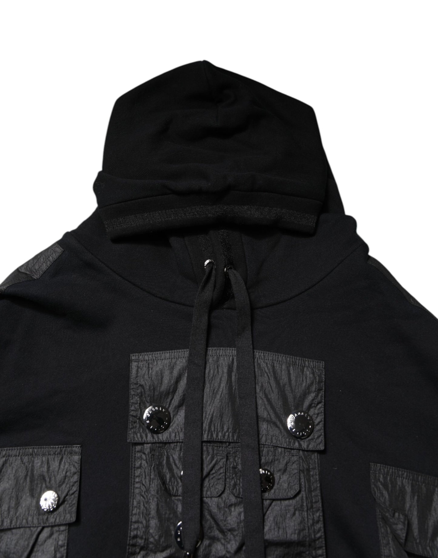Black Cotton Hooded Sweatshirt Sweater