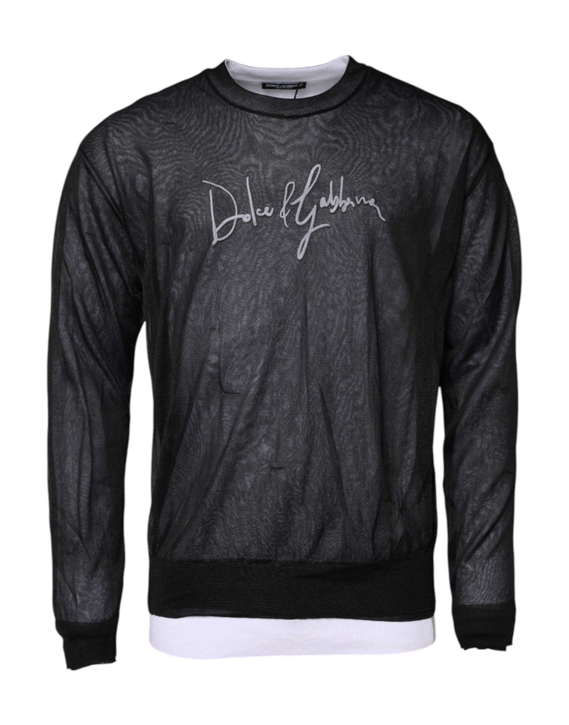 Black White Logo Knitted Pullover Sweater