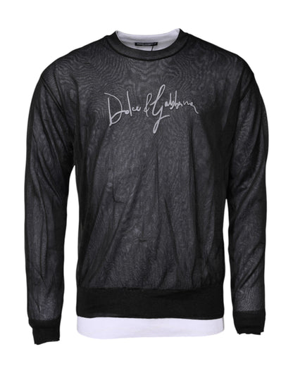 Black White Logo Knitted Pullover Sweater
