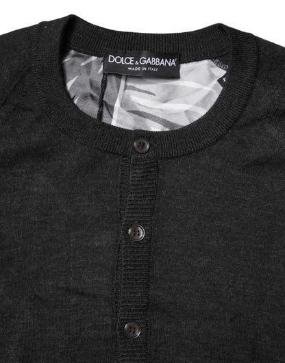 Black Printed Knitted Men Pullover Sweater