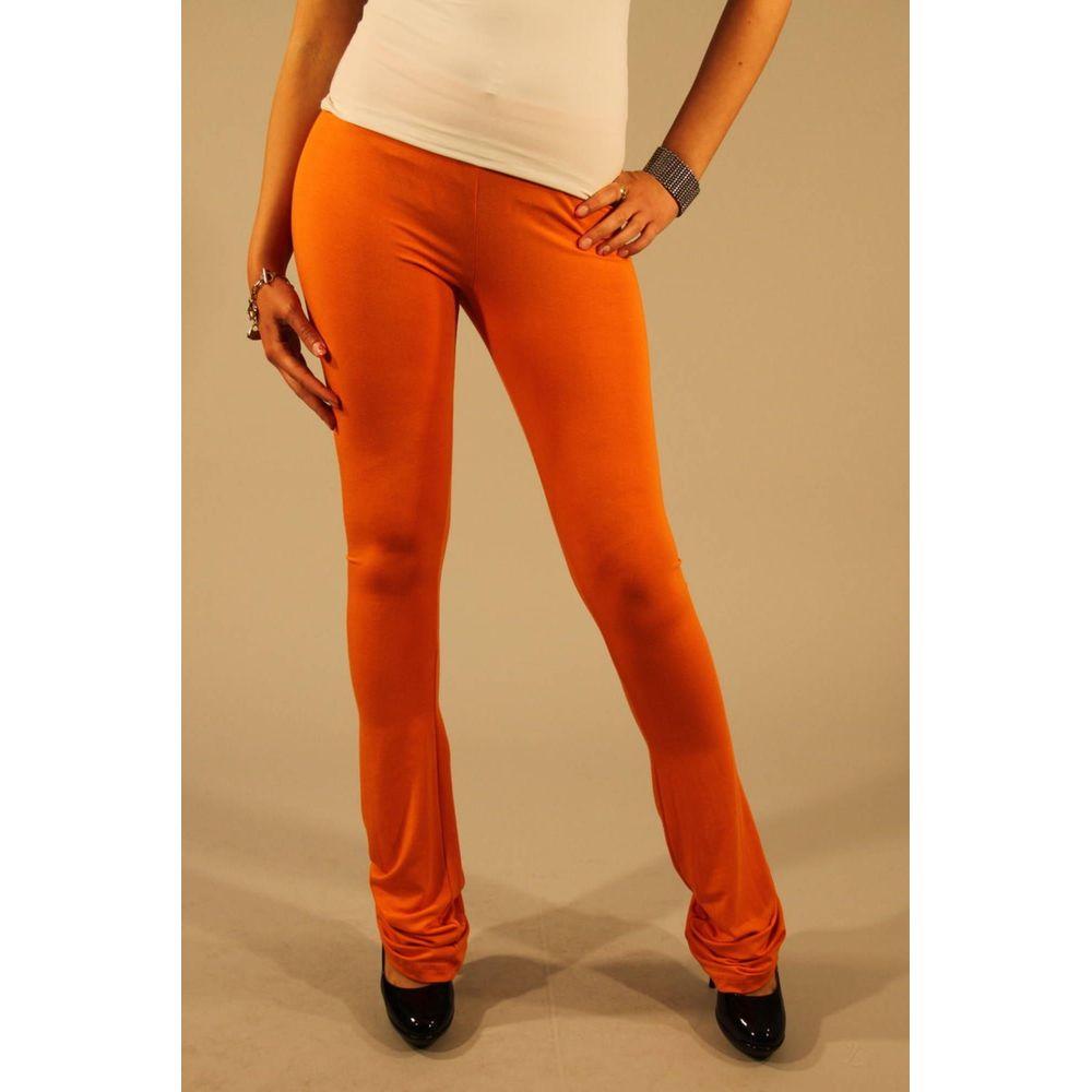Orange Viscose Women Legging