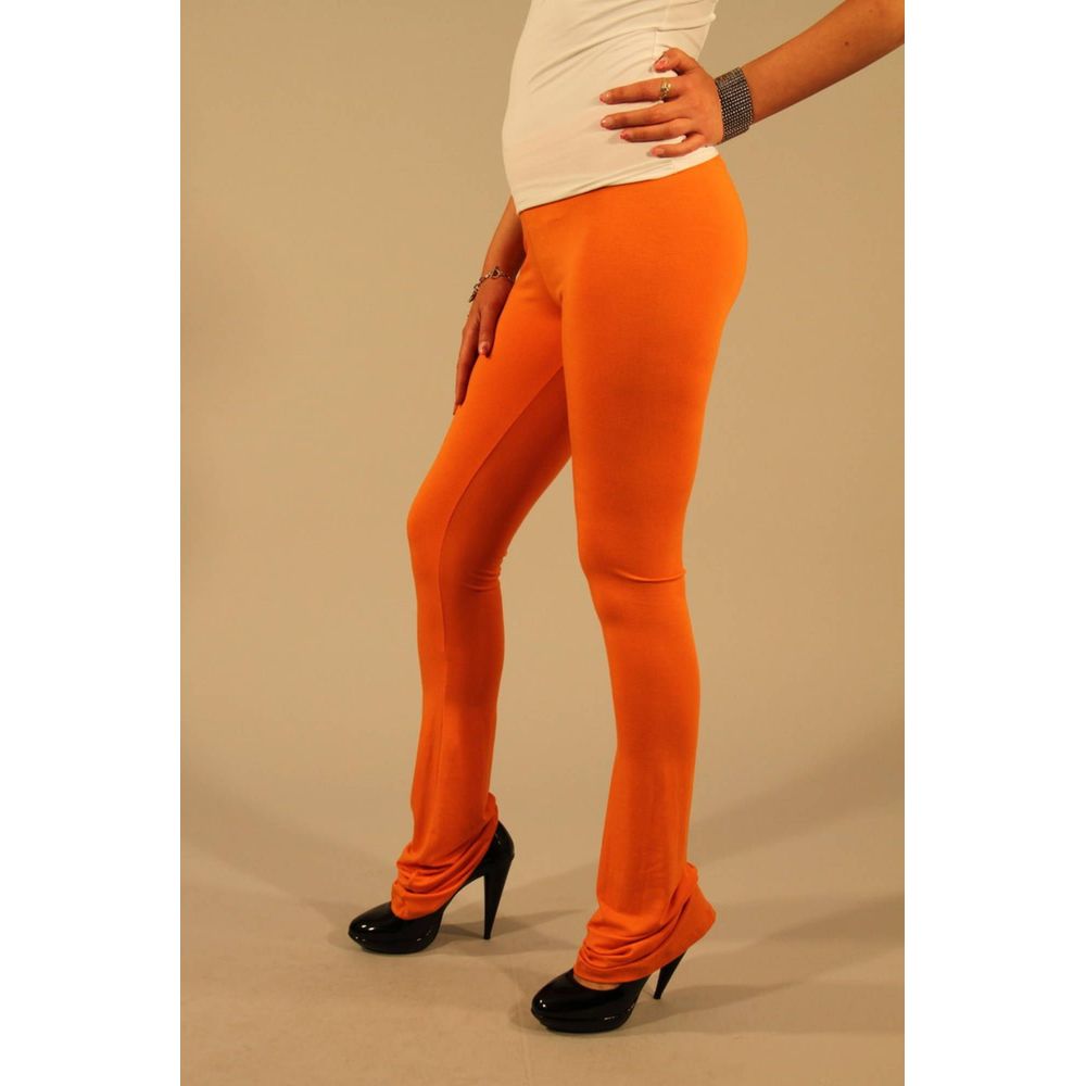 Orange Viscose Women Legging