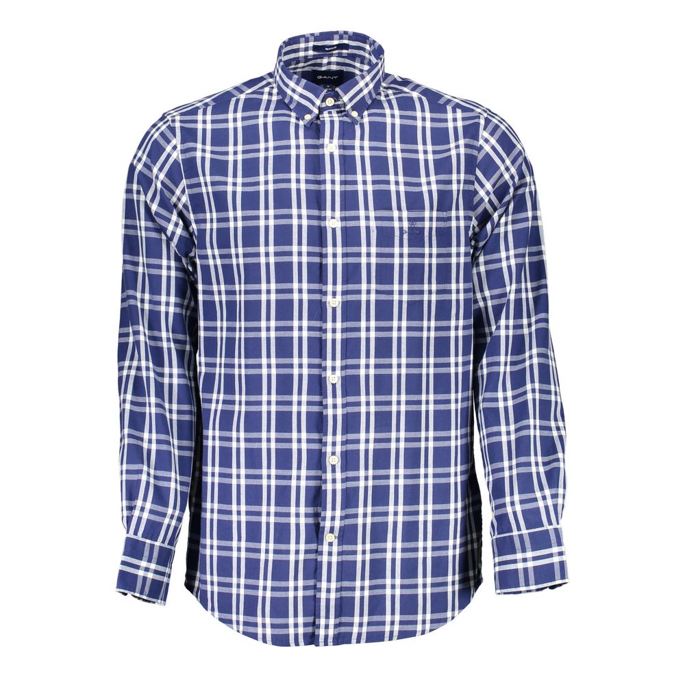 Blue Cotton Men Shirt