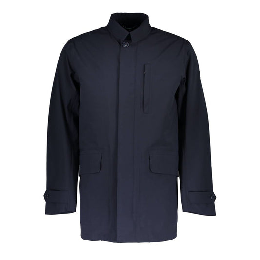 Blue Polyester Men's Jacket