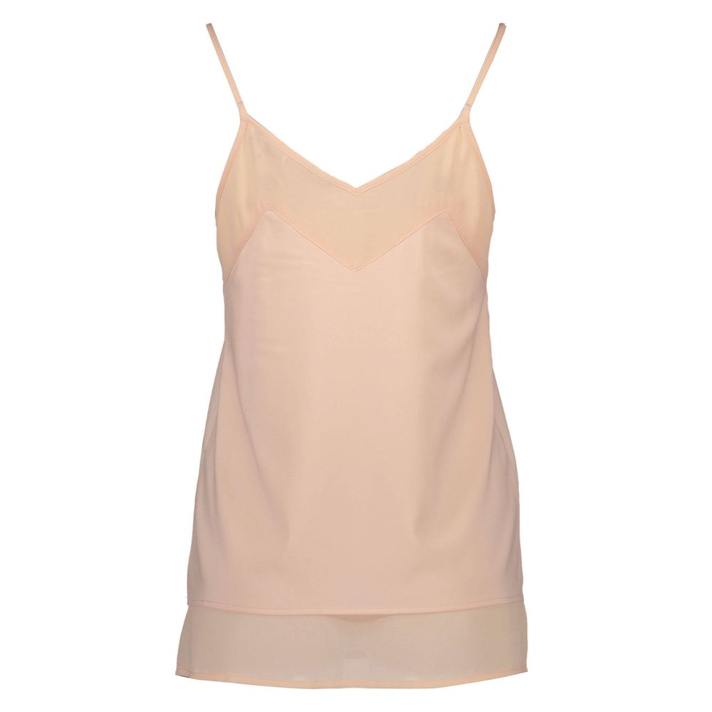 Pink Polyester Women Tank Top