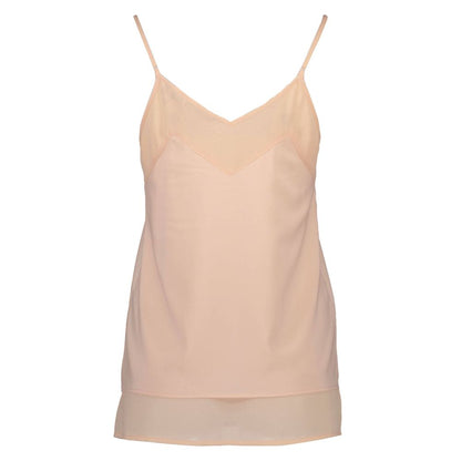 Pink Polyester Women Tank Top