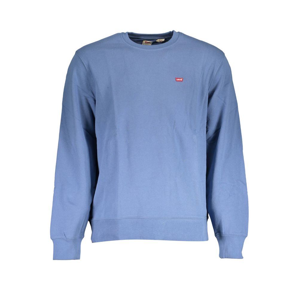 Blue Cotton Men Sweater