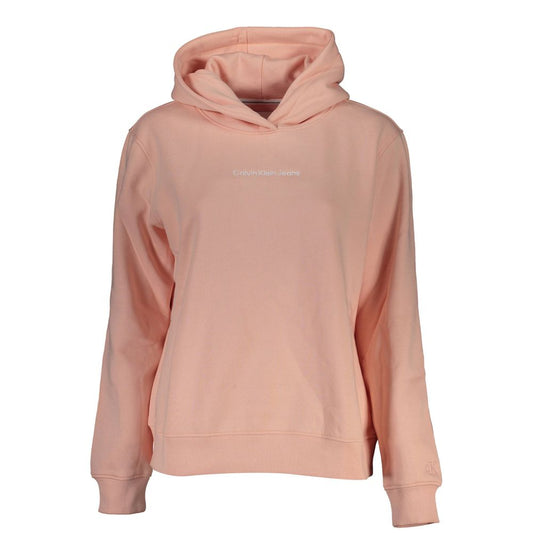 Pink Cotton Women's Hooded Sweater