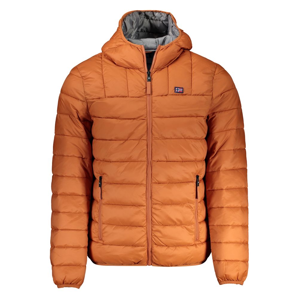 Orange Polyamide Men Jacket