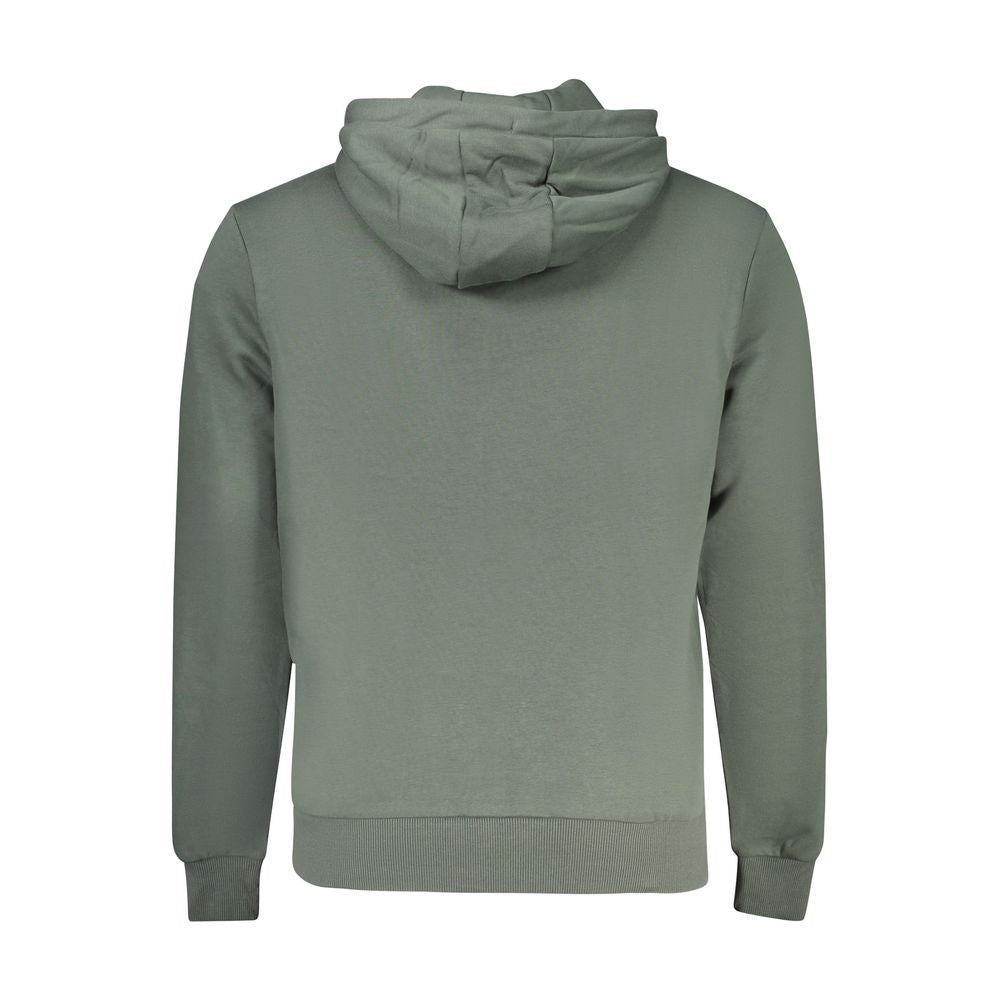 Green Cotton Men Hoodie