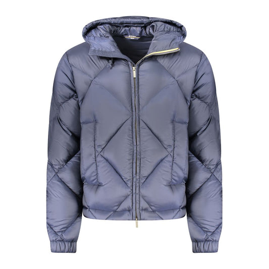 Blue Polyester Men Jacket