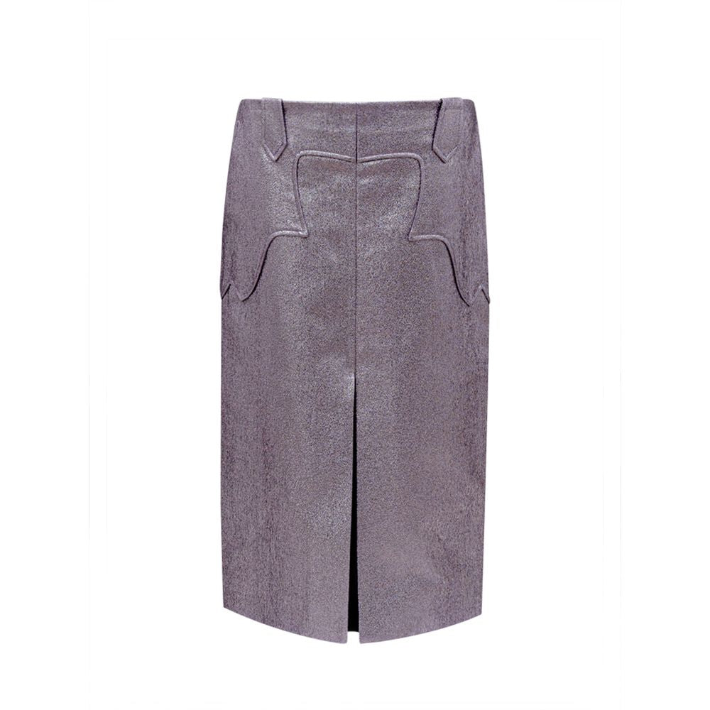 Purple Polyamide Midi Skirt