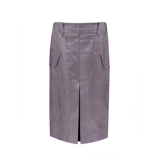 Purple Polyamide Midi Skirt
