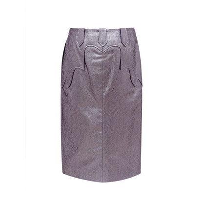 Purple Polyamide Midi Skirt