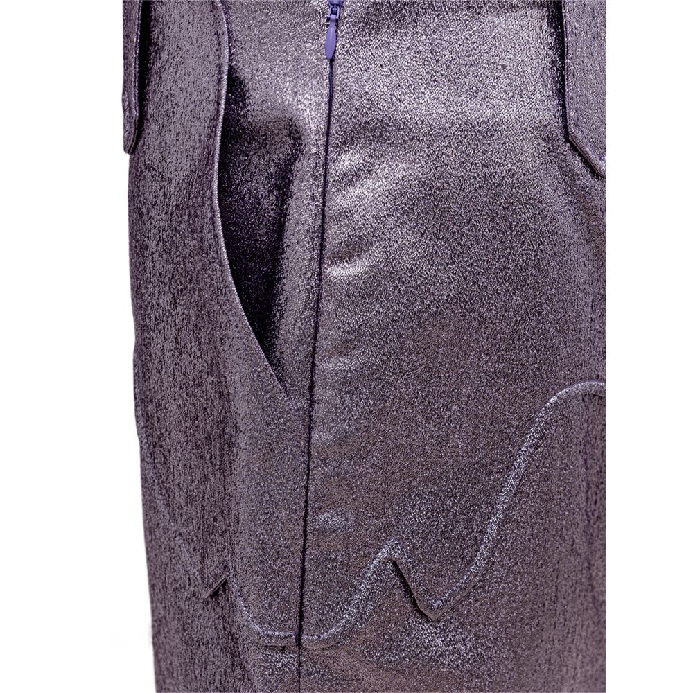 Purple Polyamide Midi Skirt