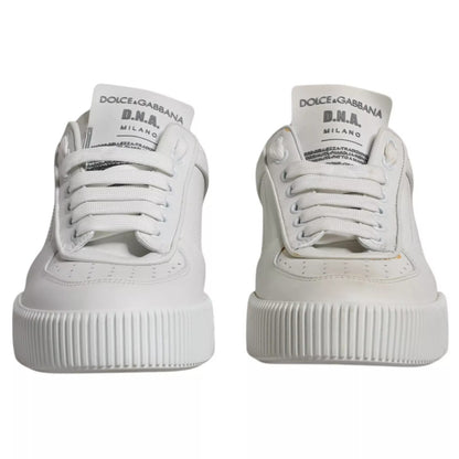 White Miami Leather Low Top Sneakers Shoes