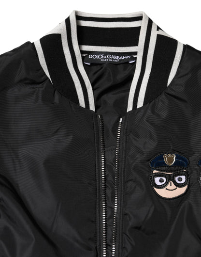 Black Nylon #DGFamily Full Zip Bomber Jacket