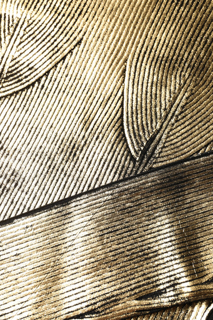 Gold Round Neck Long Sleeve Pullover Top