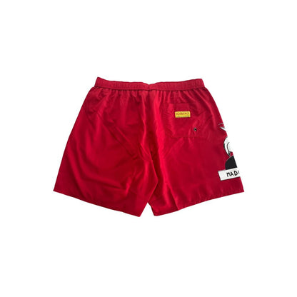 Red Polyester Men's Swim Short