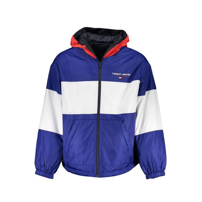 Blue Polyester Men's Jacket