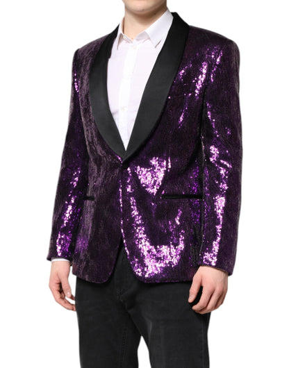 Purple SICILIA Sequin Embellish Coat Jacket