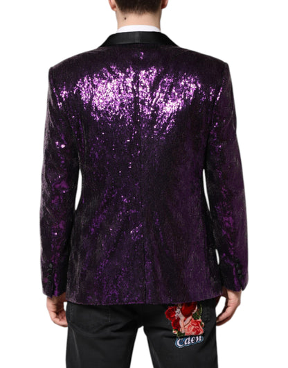 Purple SICILIA Sequin Embellish Coat Jacket