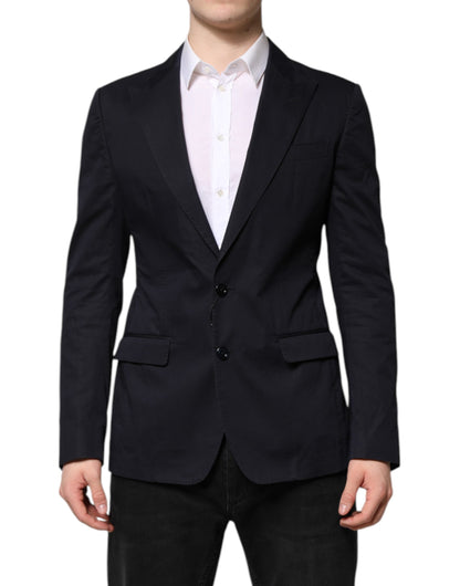Dark Blue TAORMINA Cotton Blazer Suit Jacket