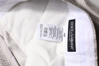 Light Gray Jacquard Silk Dotted 2 Piece Suit