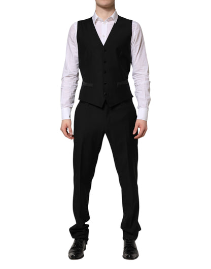 Black MARTINI Crystal Embellished 3 Pc Suit
