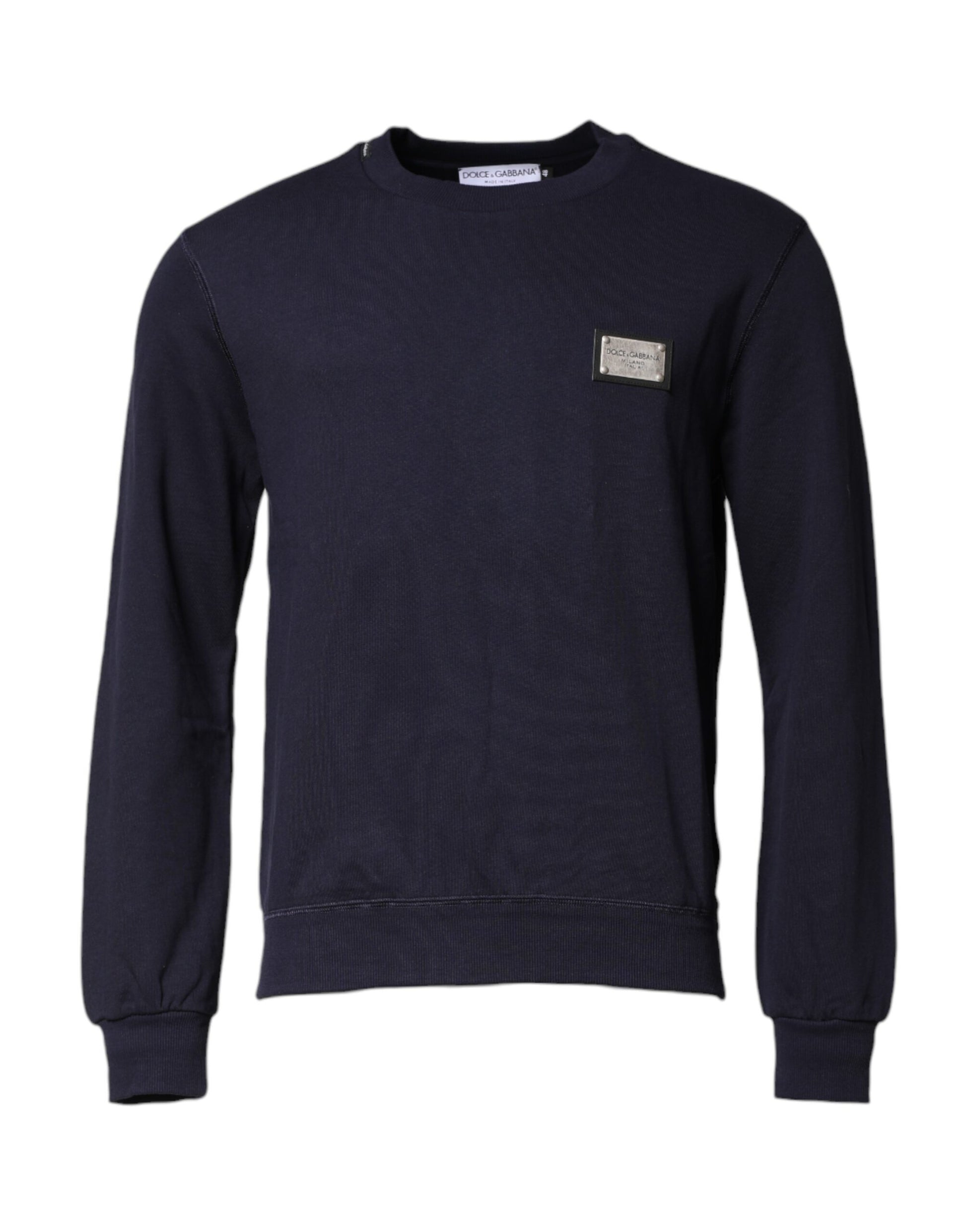 Dark Blue Logo Crew Neck Pullover Sweater
