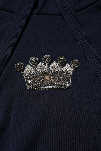 Black Crown Cotton Hooded Sweatshirt Sweater