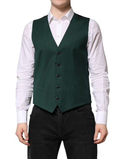 Green Wool Dress Formal Men Waistcoat Vest