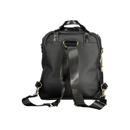 Black Polyurethane Women's Backpack