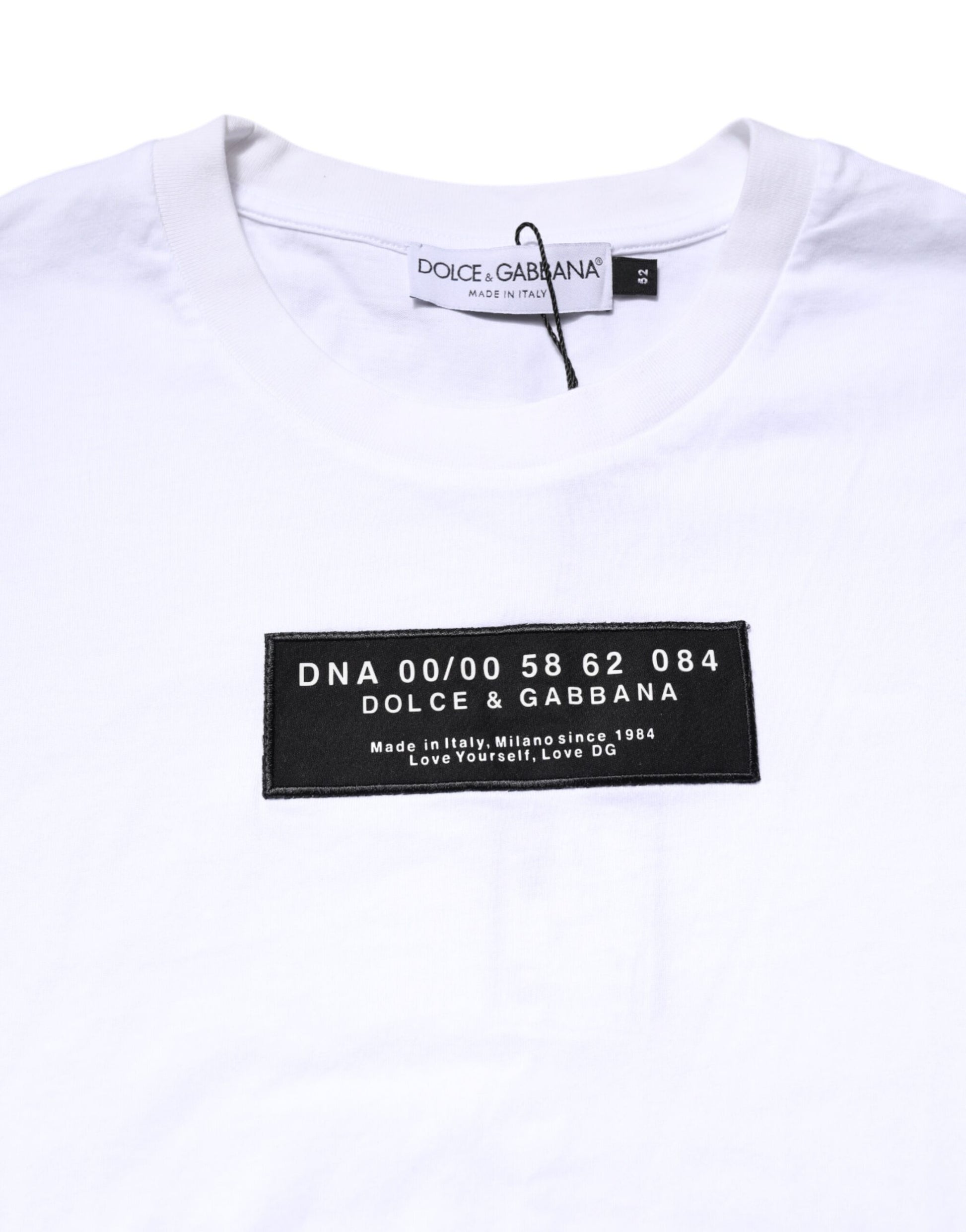White Cotton Logo Patch Crew Neck T-shirt