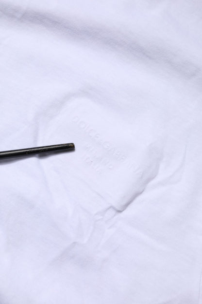 White Cotton Logo Patch Crew Neck T-shirt