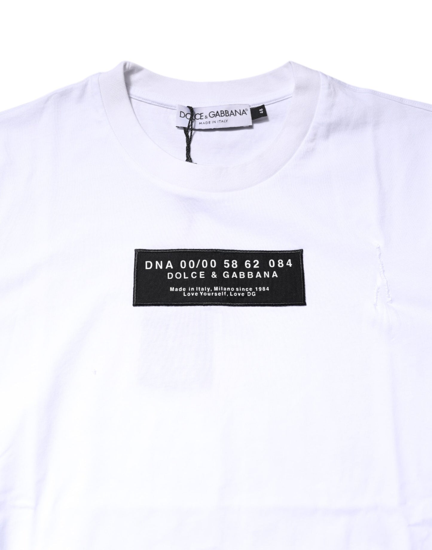 White Cotton Logo Patch Crew Neck T-shirt