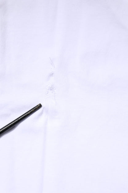 White Cotton Logo Patch Crew Neck T-shirt