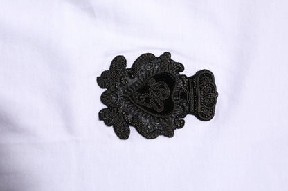 White Cotton DG Crown Embroidery T-shirt