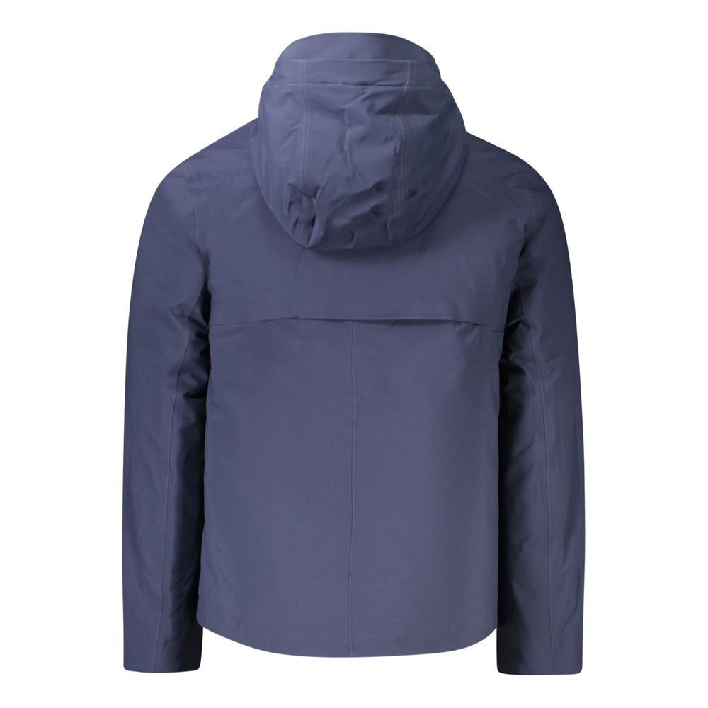 Blue Polyester Men Jacket