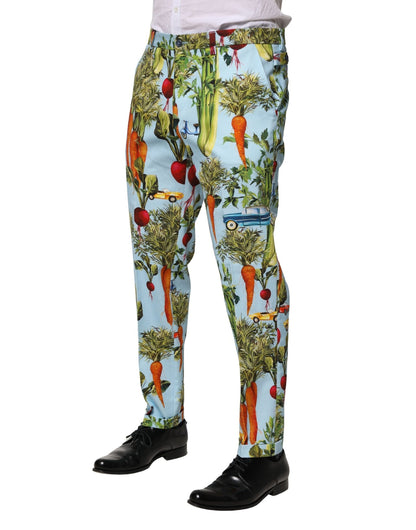 Multicolor Cotton Tapered Men Pants