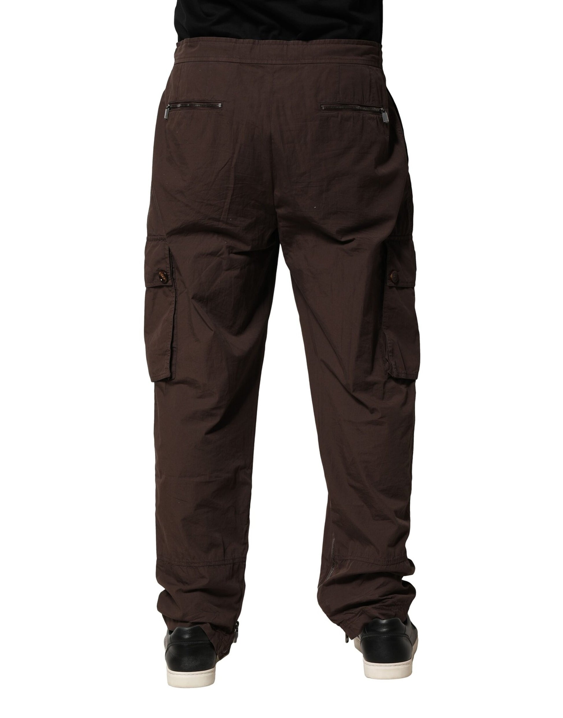 Brown Cotton Cargo Jogger Men Pants