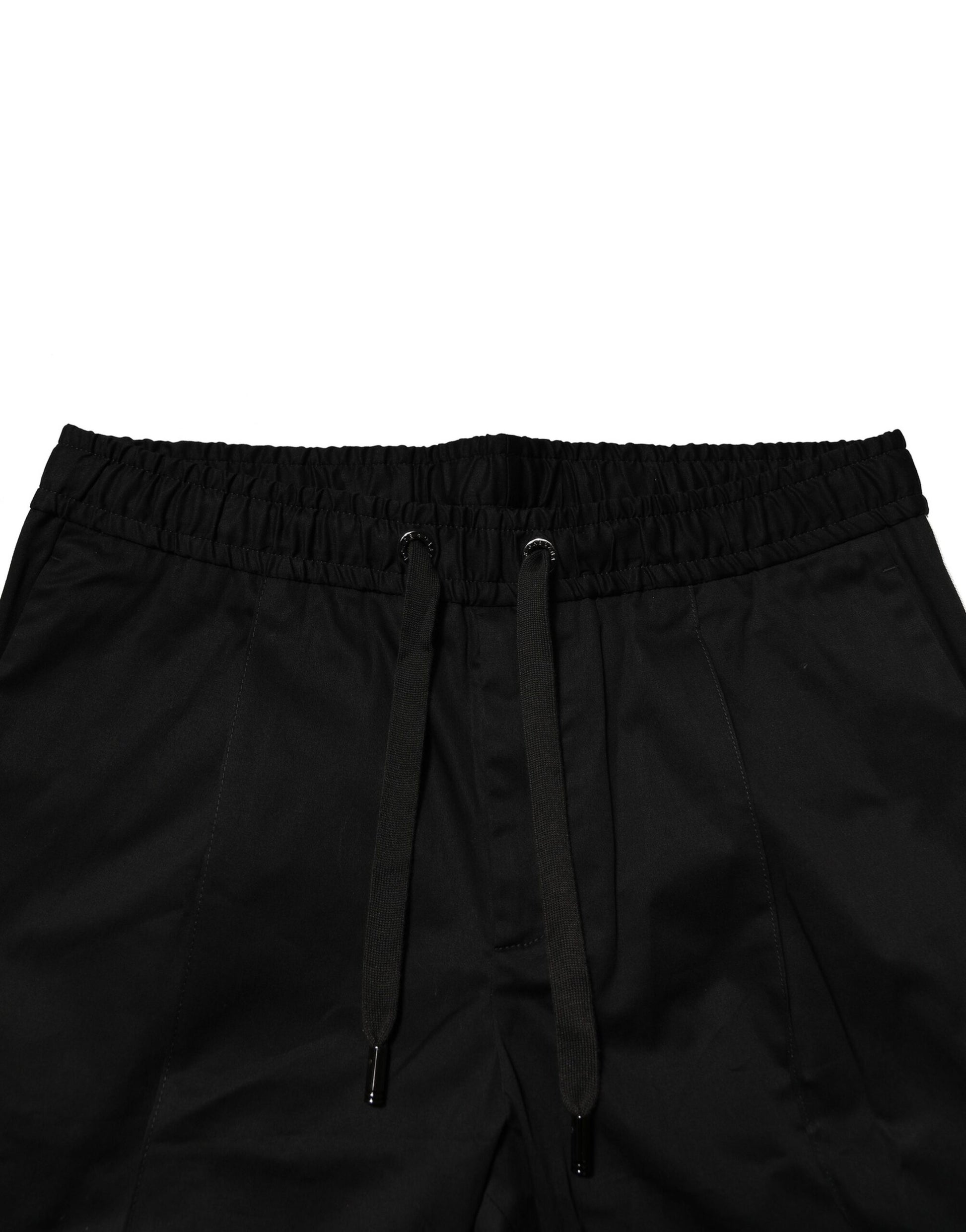 Black Cotton Mid Waist Jogger Pants