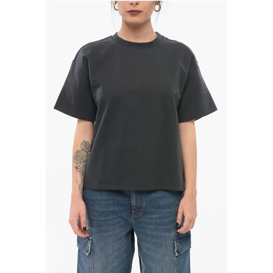 Crew Neck Cotton T-Shirt with Popeline Lining