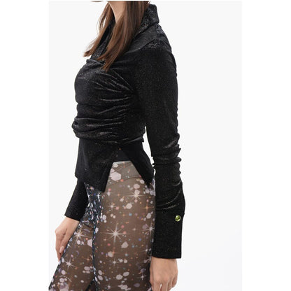 Gathered Waist Velour Glittered Top
