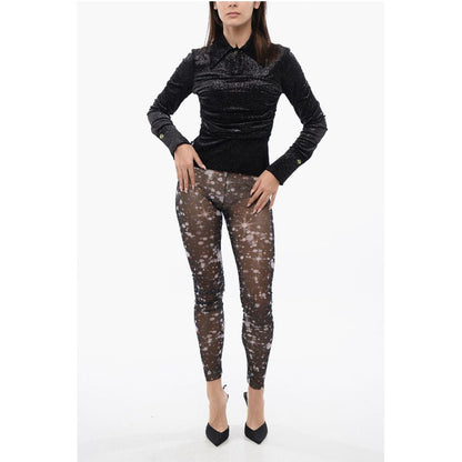 Gathered Waist Velour Glittered Top
